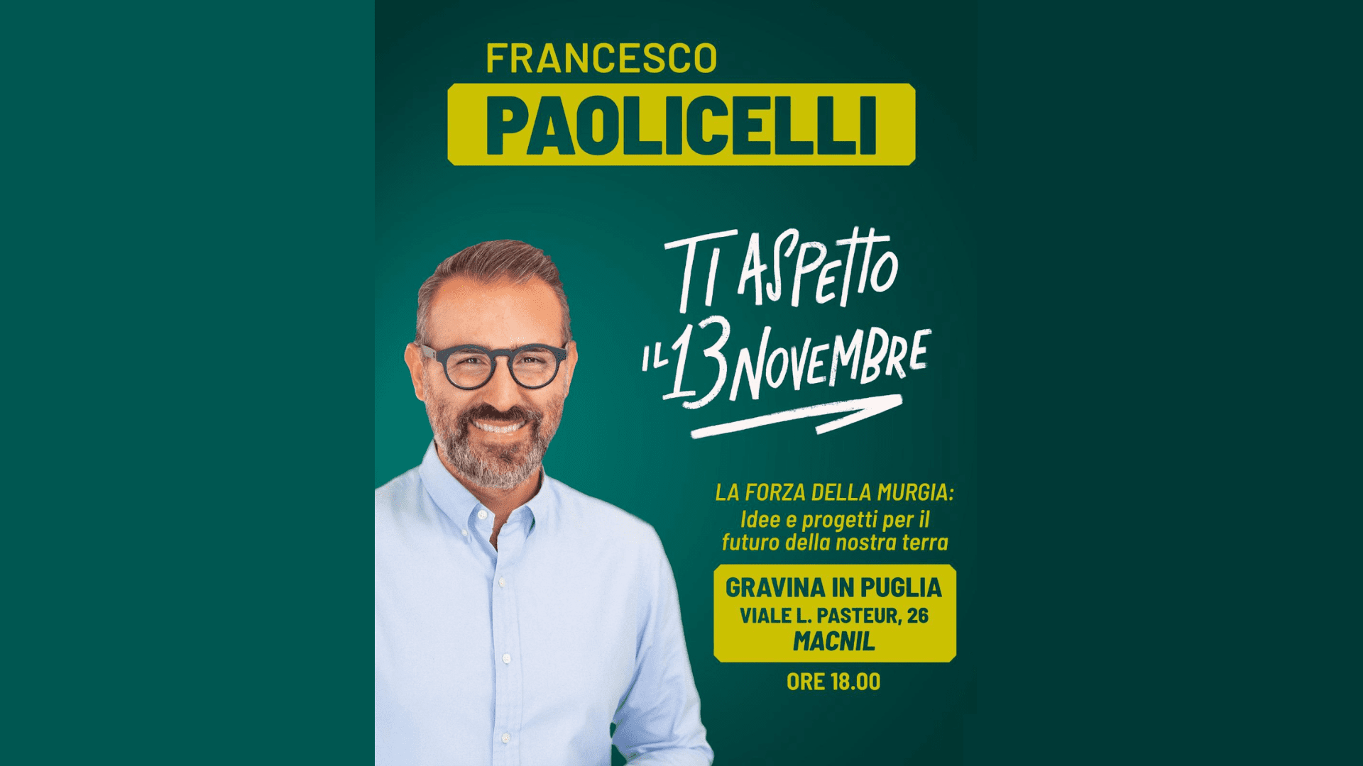La forza della Murgia: appuntamento con Francesco Paolicelli